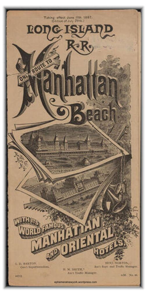 1887 Long Island Railroad brochure for Manhattan Beach resorts