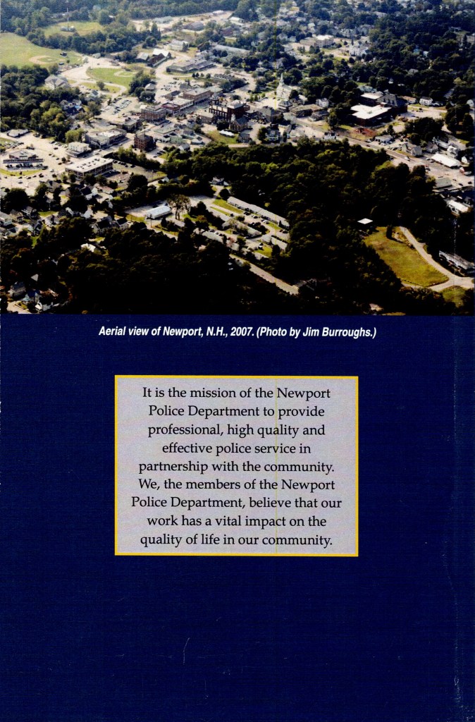 Aerial view of Newport, New Hampshire in 2007, showcasing the town's layout and landscape.